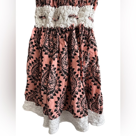 Free People Off The Shoulder Coral Boho Dress EUC Size Medium - Picture 6 of 9